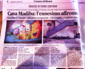 Corriere di Rimini - Casa Madiba: l'ennesimo affronto